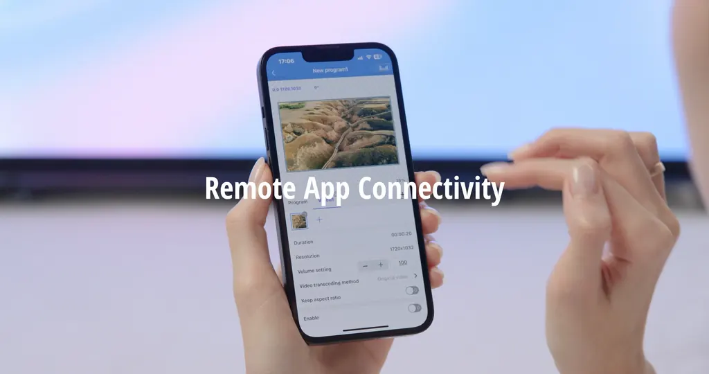 Mobile app used to manage LED screen content