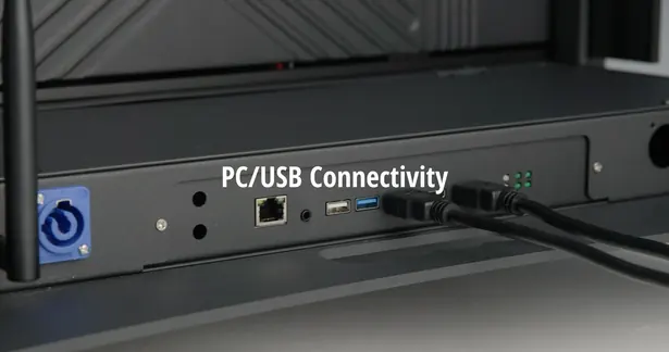 PC and USB connections on the LED display