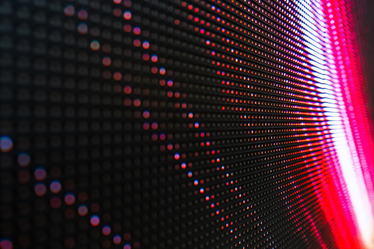 Close-up of illuminated LED pixels