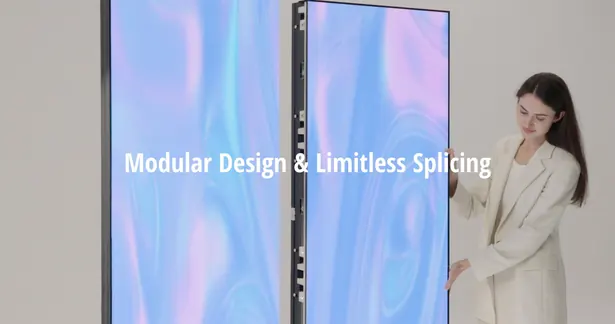 Two LED screens being joined