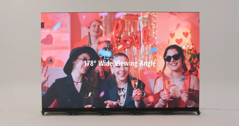 Connected display playing colorful event content